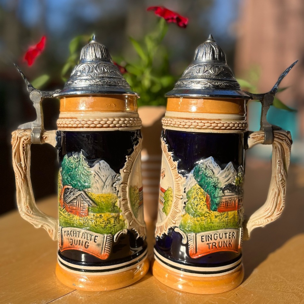Pair Vintage West Germany Steins